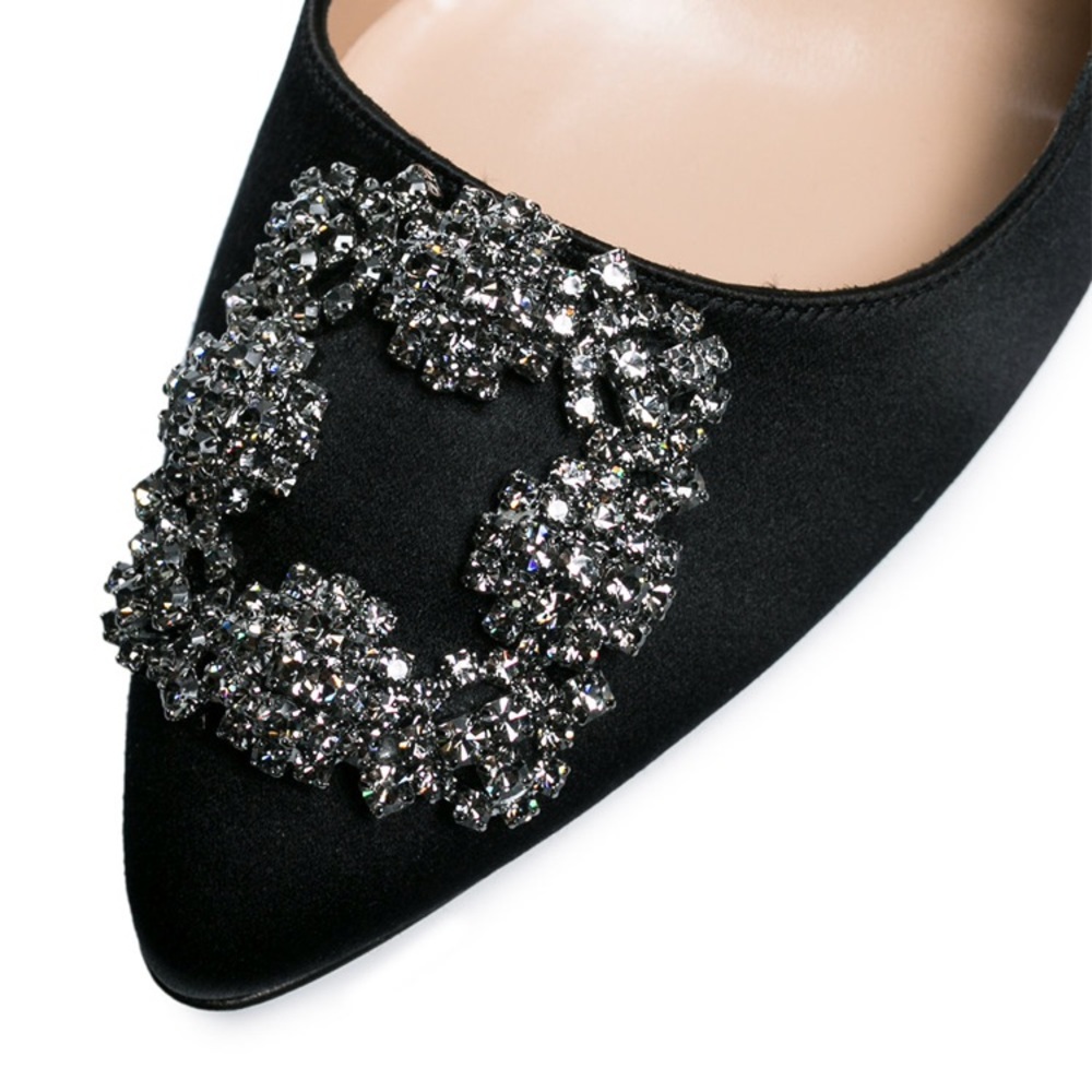 NEW • Manolo Blahnik • Satin Hangisi Pumps Crystal - Picture 5 of 8